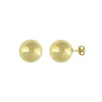 Brinco Esferas Polida Em Ouro 18k 14 mm Brinco Esferas Polida Em Ouro 18k 14 mm