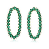 Brinco Esmeralda Fusion Oval Festa
