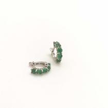 Brinco Esmeralda Sintética Argola Segundo Furo Bebe Criança