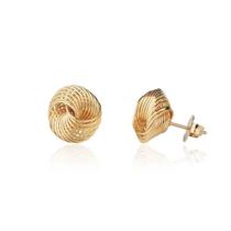 Brinco Espiral de Fios Entrelaçado Delicado - Semijoia Banhada a Ouro 18K