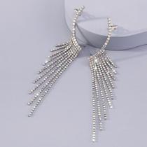 Brinco Estilo Ear Cuff Par Strass Franja Festa Casamento Brinco Estilo Ear Cuff Par Strass Franja Festa Casamento