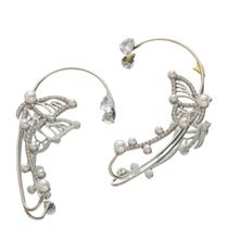 Brinco Estilo EarCuff Prateado Borboleta Strass Luxo Feminino - Brinco Estilo EarCuff Prateado Borboleta Strass Luxo Feminino -