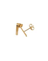 Brinco estilo palito liso 1 cm banhado a ouro 18k