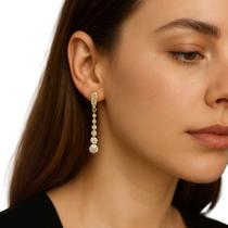 Brinco Estrela Acessório Feminino Strass Zirconia Casamento