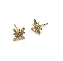 Brinco Estrela Antialérgico Banhado a Ouro Cravejado de Micro Zircônias. Brinco Estrela Antialérgico Banhado a Ouro Cravejado de Micro Zircônias.
