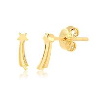 Brinco Estrela Cadente Radhau Folheado A Ouro 18k