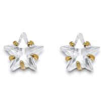 Brinco Estrela de Zirconia Banhado a Ouro 18K