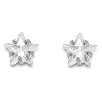Brinco Estrela de Zirconia Banhado a Prata