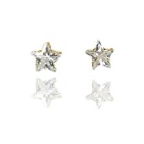 Brinco Estrela Grande com Zircônia Banhado em Ouro 18k