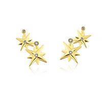 Brinco Estrelas Mulher Maravilha Revestida em Ouro