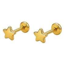 Brinco Estrelinha Minúscula Folheado a Ouro para Bebês e Crianças Brinco Estrelinha Minúscula Folheado a Ouro para Bebês e Crianças