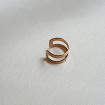 Brinco Fake Aro Duplo Largo - Ouro rosé Brinco Fake Aro Duplo Largo - Ouro rosé