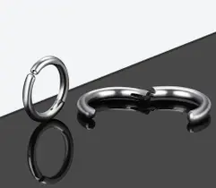 Brinco Falso De Pressão Argola Aço redondo Articulada 1 par