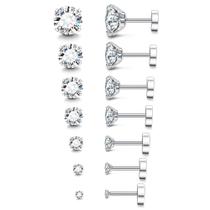BRINCO Fansilver 20G hipoalergênico de aço inoxidável com encosto plano