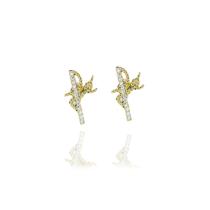 Brinco Fé Com Zircônias Folheado A Ouro 18k Brinco Fé Com Zircônias Folheado A Ouro 18k