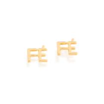 Brinco fé folheado a ouro 526449 Rommanel Brinco fé folheado a ouro 526449 Rommanel