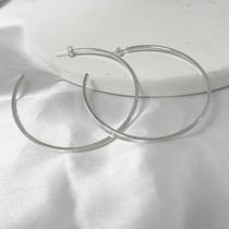 Brinco Feminino 7 Cm Prata 925 Argola