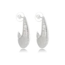 Brinco Feminino Adulto Prata Elegante Sofisticado Moderno