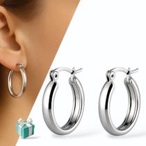 Brinco Feminino Argola Aço inoxidável 316 Prata Antialérgico