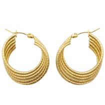 Brinco Feminino Argola Aura Banhado A Ouro Aço Antialérgico