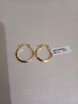 brinco feminino - argola chanfrada foleado a ouro - tamanho 2,5cm brinco feminino - argola chanfrada foleado a ouro - tamanho 2,5cm