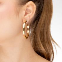 Brinco Feminino Argola Classic Grande Banhado a Ouro 18K