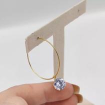 Brinco Feminino Argola Fina Círculo Zircônia Folheado A Ouro 18K Antialérgico - RSPRI022