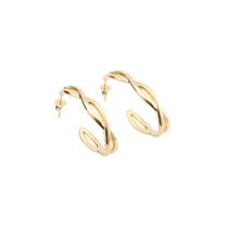 Brinco Feminino Argola Oval Banhado a Ouro 18k Semijoia Dourada