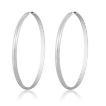 Brinco Feminino Argola Redonda 60mm Em Prata 925 Brinco Feminino Argola Redonda 60mm Em Prata 925