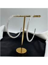 Brinco Feminino Argola Strass Casamento Luxo Festa