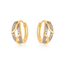Brinco Feminino Argolinha Entrelaçada Banhada Ouro 18K Brinco Feminino Argolinha Entrelaçada Banhada Ouro 18K