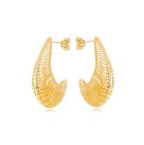 Brinco Feminino Asa Dourada Banhado a Ouro 18K Brinco Feminino Asa Dourada Banhado a Ouro 18K