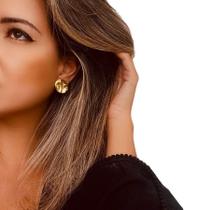 Brinco Feminino Circular Martelado Amassado Banhado A Ouro 18k E Prata 925 Tendencia Bijuterias Finas