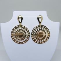 Brinco Feminino Circulo Dobrável Folheado Ouro Tendência Brinco Feminino Circulo Dobrável Folheado Ouro Tendência