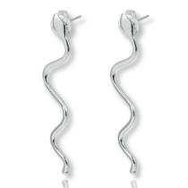 Brinco Feminino Cobra Minimalista Prata Legitima Brinco Feminino Cobra Minimalista Prata Legitima