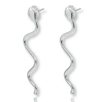 Brinco Feminino Cobra Minimalista Prata Legitima Brinco Feminino Cobra Minimalista Prata Legitima