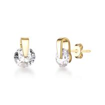 Brinco Feminino com Pedra Folheado a Ouro 18k Antialérgico