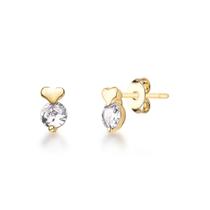 Brinco Feminino Coração Folheado a Ouro 18k Antialérgico