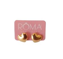 Brinco Feminino Coração Liso Dourado Brinco Feminino Coração Liso Dourado