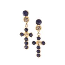 Brinco Feminino Cruz Noir Dourado