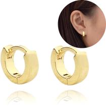 Brinco Feminino De Argola Banhado a Ouro 24k Argola Polida Versátil
