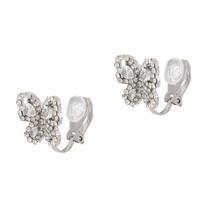 Brinco Feminino de Pressão Borboletas Strass Luxo Pequeno