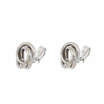 Brinco Feminino de Pressão Círculos Abstrato Pequeno Prata Brinco Feminino de Pressão Círculos Abstrato Pequeno Prata