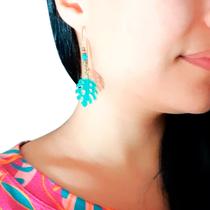 Brinco Feminino Delicado Dangle Vintage Mandala Indi Folha -