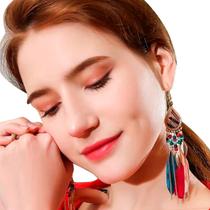 Brinco Feminino Delicado Dangle Vintage Pena Hippie Dourado Brinco Feminino Delicado Dangle Vintage Pena Hippie Dourado
