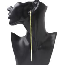 Brinco Feminino Delicado Festa Luxo Franjas Longo Prateado