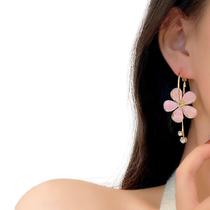 Brinco Feminino Delicado Flor Argola Vintage Mandal Rosa