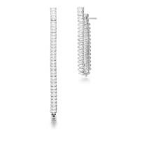 Brinco Feminino Ear Jacket Com Cristais Baguete Banhado A Ródio