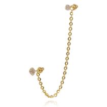 Brinco Feminino Ear Line Piercing Ponto De Luz C/ Corrente Ouro 18k 750 Acompanha Estojo E Certificado / Unidade Brinco Feminino Ear Line Piercing Ponto De Luz C/ Corrente Ouro 18k 750 Acompanha Estojo E Certificado / Unidade