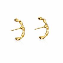 Brinco Feminino Earhook Argola Orgânica Banho Ouro 18k Brinco Feminino Earhook Argola Orgânica Banho Ouro 18k